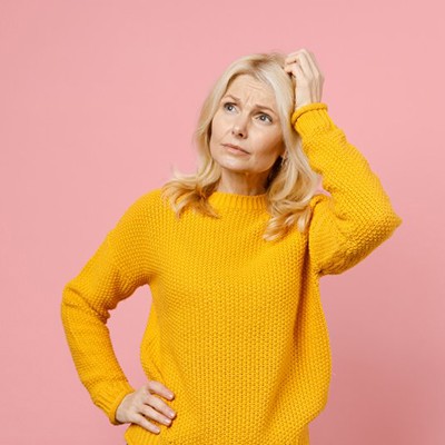 Lady thinks something over