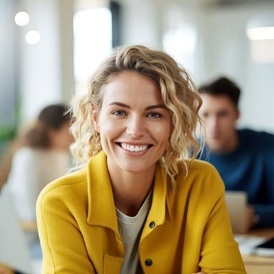 Smiling, confident young woman