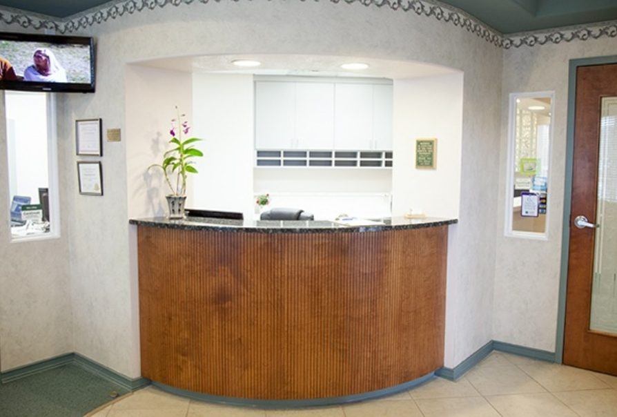 Dental office reception desk